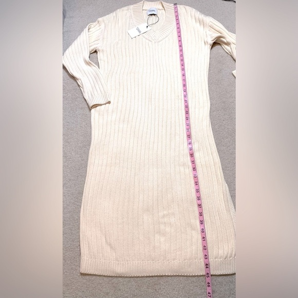 NWT Stitches + Stripes Ribbed V-Neck Maxi Sweater Dress Women Cotton Small Med - Picture 3 of 7